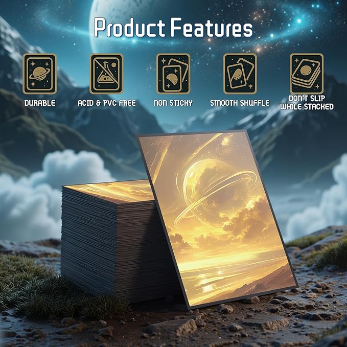 MTG Card Sleeves - Plains - Planet Basic Lands Series - Ultra Clear Front & Matte Finish Back, 100 Count Standard Size Matte Art Sleeve for Magic The Gathering