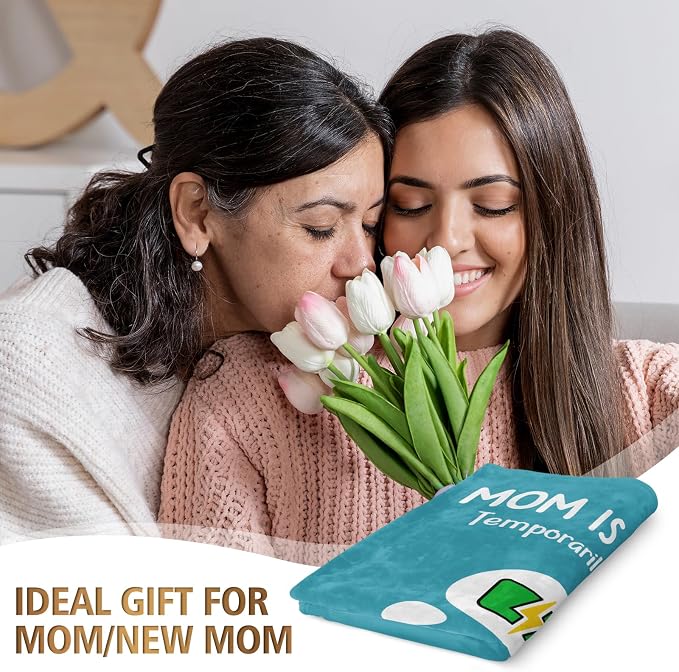 Craftique Mom Birthday Gifts, Funny Gifts for Mom- Mom's Charging Blanket | Mom Gifts for Women from Daughter Son Husband, Super Soft Blanket Throw for Napping Travel, 80”×60”