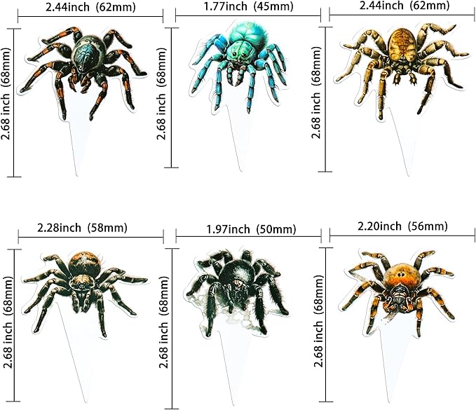 Gyufise 36Pcs Halloween Spider Cupcake Toppers Spider Cake Picks Halloween Horror Spider Cupcake Decors for Halloween Theme Baby Shower Party Cake Decoration Supplies