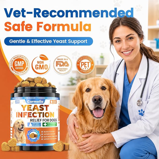 Yeast Infection Treatment for Dogs, Support Healthy Itch Relief, Ear Paw Discomfort Care Itch Relief for Dog