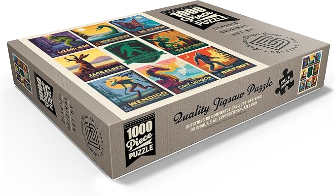 MyPuzzle Legends of The National Parks: Multi-Image Print - Edition 1, Vintage Poster - Premium 1000 Piece Jigsaw Puzzle for Adults
