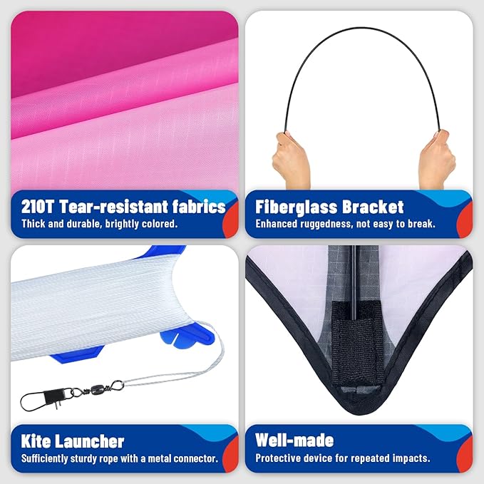 SGftre Delta Kite Three Set for Kids and Adults,Easy to Fly Adult Kites,Perfect Family Kite for Parks and Beach, Delta Kites for Fun Outdoor Activities