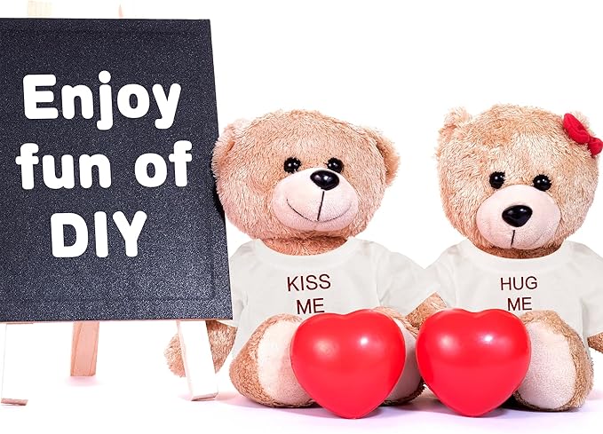18 Pcs Stuffed Bear Clothes Sublimation Blank Bear Shirt Doll T-Shirts Stuffed Animal Tshirt Bear Basic Shirts Easy to Wear Fit 14-18 Inches Stuffed Dolls