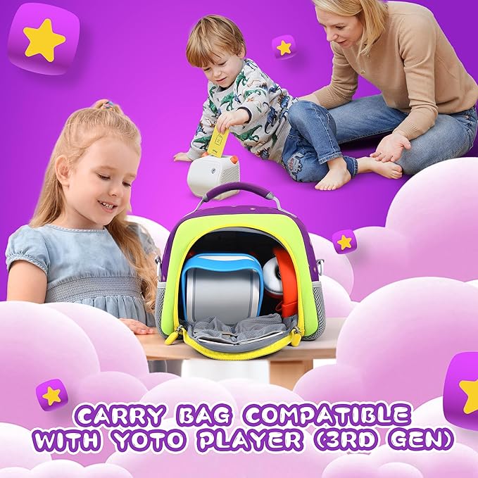 Carrying Bag Compatible with Toniebox Starter Set and Tonies Figurines, Kids Toys Storage Case with Handle and Shoulder Strap for Tonies Box, Detachable Bag for Toniebox Accessories