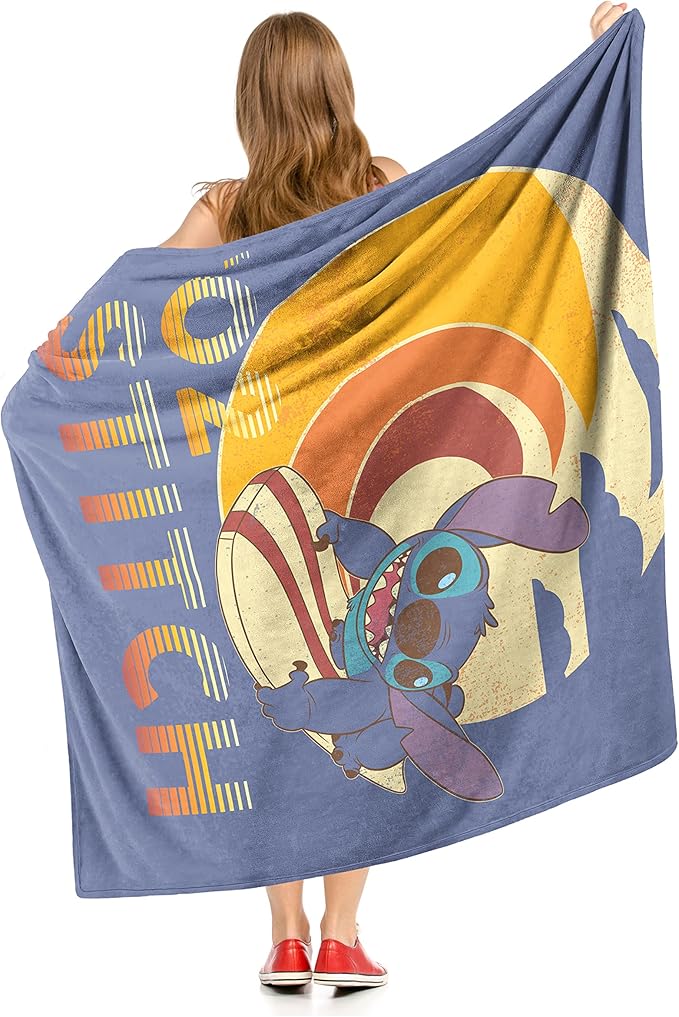 Northwest Lilo and Stitch Silk Touch Throw Blanket, 50" x 60", Vintage Aloha Stitch