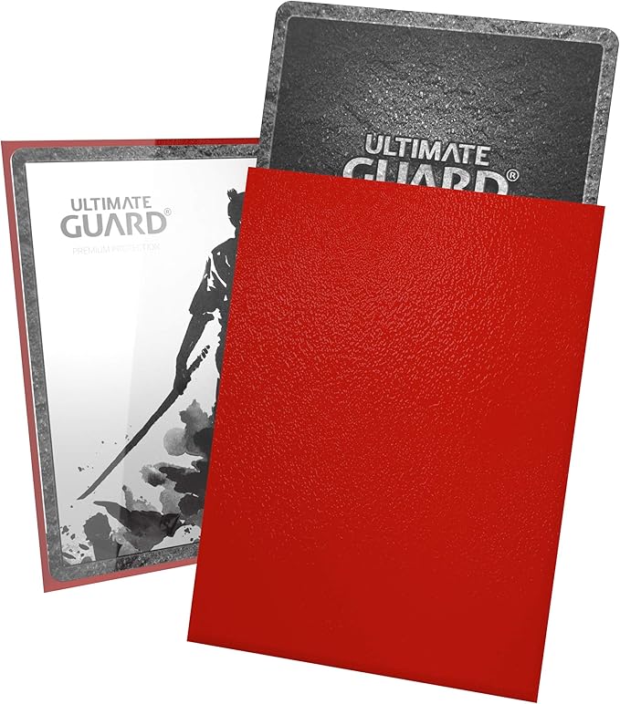 Ultimate Guard Katana Card Sleeves: 100 Standard Size TCG Sleeves, 66 x 91mm, Red Back, Tournament Quality, No PVC & Acid-Free, High Clarity