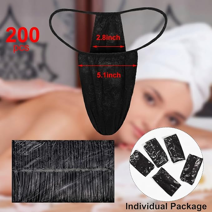 Disposable Thong Panties Women's Spa Thong Soft Breathable Disposable Tanning Underwear