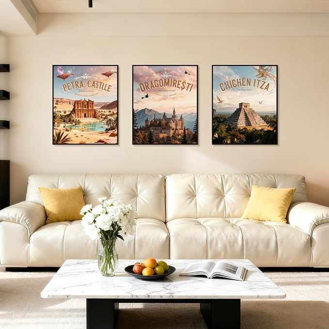 upsimples 24x30 Poster Frame, Easy Slide-In Assembly, Black, 3 Pack | Gallery Wall 24 x 30 Picture Frames Set for Family, Wedding, Christmas, Easy to Change Photos