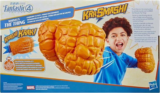Marvel Studios’ The Fantastic Four: First Steps Marvel’s The Thing Clobberin’ FX Fists, Super Hero Role Play Toys for Costumes, Kids Ages 5+