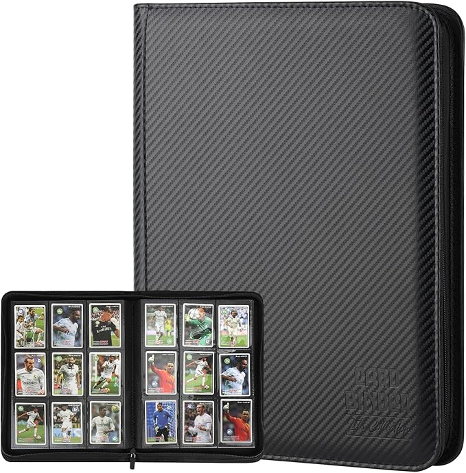 Trading Card Binder, Premium 9 Pocket Double Sided 540 Pocket PU Card Collection Binder, Collectible Trading Card Albums for MTG, TCG, Sport Card, Game Cards (Black 1)