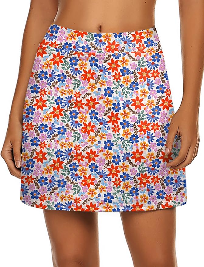Ekouaer Women's Active Performance Skort Lightweight Skirt for Golf Tennis | Built-in Shorts, A Line, High Waisted, Tummy Control, Pickleball, Running, Workout, Sports, Skorts for Woman