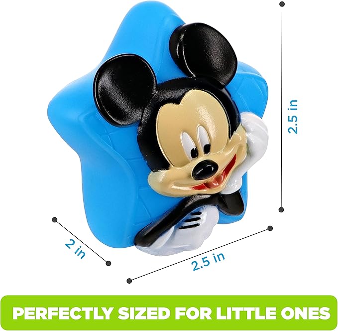 Disney Mickey and Minnie Squirt Toy Set for Childrens' Bath Time Fun, Blue/Pink, 4 Piece