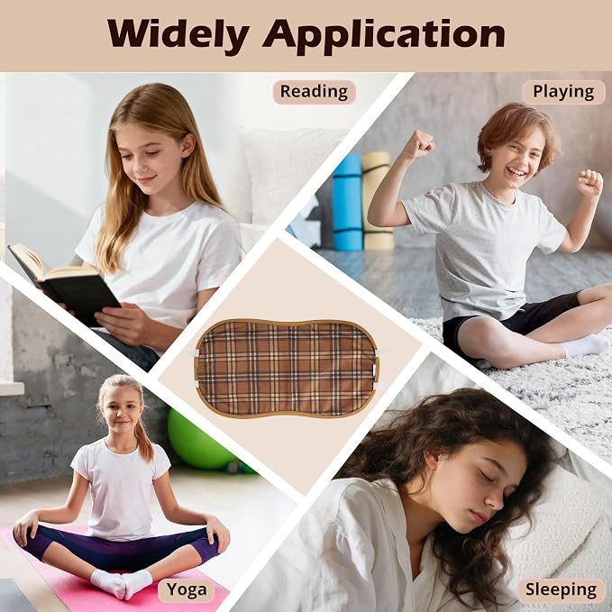 wegreeco Kids Castor Oil Pack Wrap, Reusable Kids Castor Oil Packs for Liver Stomach, Machine Washable Anti Oil Leak 1Pc with Adjustable Strap Brown Plaid (Oil Not Included)