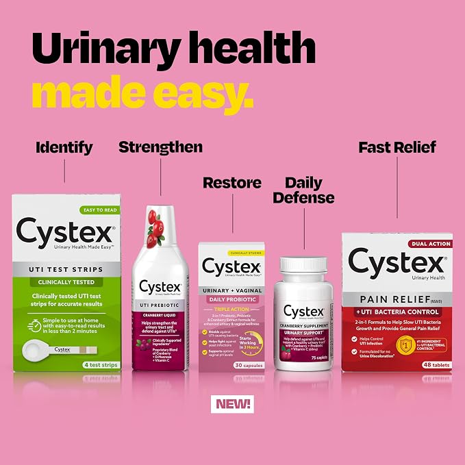 Cystex 3-in-1 Urinary Tract Probiotic for Women - Prebiotic, Probiotic & Cranberry Supplement for UTI & Yeast Infection Support - Vaginal pH Balance & Flora Support - Urinary Health - 30 Capsules