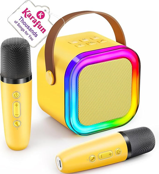 Karaoke Machine for Kids, 2026 TOP Toys Birthday Gifts Ideas for Girls Ages 4, 5, 6, 7, 8, 9, 10, 12+ Years Old, Portable Mini MP3 Player with 2 Wireless Mics for Party