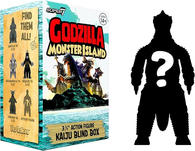 Super7 Toho Godzillla Monster Island Blind Box - (12 Pack) 3.75" Toho Godzilla Action Figures Classic Movie Monster Collectibles and Retro Toys