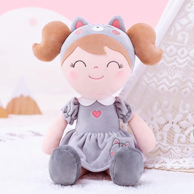 Gloveleya Baby Doll Girl Gifts Soft Plush Kitty Cat Dolls Girls Toy 12" with Gift Box