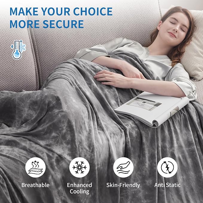 Guohaoi Cooling Blanket for Hot Sleepers and Night Sweats 60"x90" Full Size | Arc-Chill Q-Max >0.5 Cool Fiber,100% Oeko-Tex Certified Lightweight Summer Blanket for Travel/Outdoor Ultra Cold Breathable