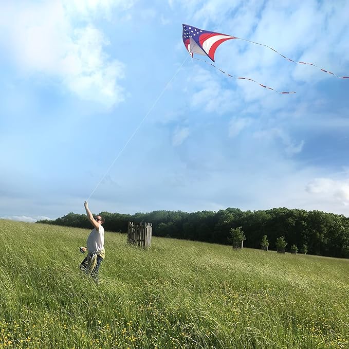 Mint's Colorful Life Delta Kite for Kids & Adults, Extremely Easy to Fly Kite for Beach Trip, Best Kites for Beginners, 300ft String Handle Included
