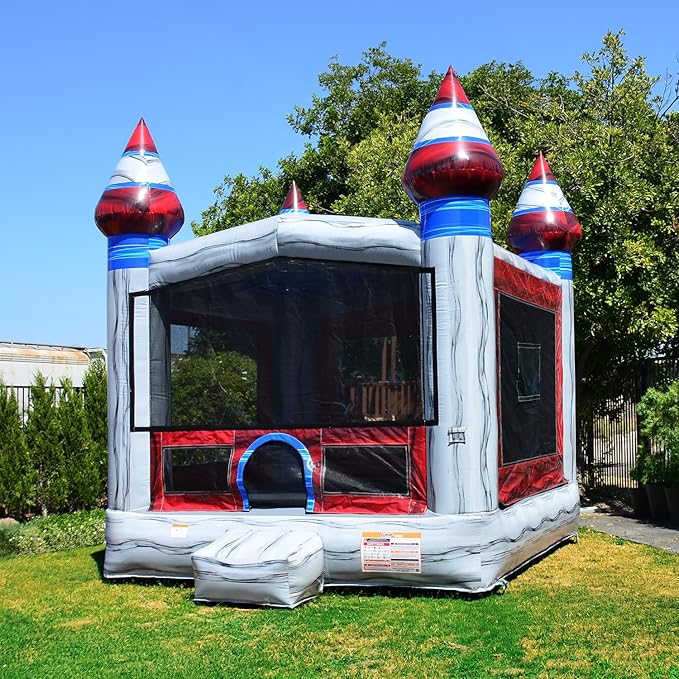 JumpOrange Titanium Commercial Grade Bounce House 13x13 for Kids and Adults (with Blower), Basketball Hoop, Outdoor Indoor, Bouncer Jumper, Birthday Party, Rental Grade, Big Inflatable