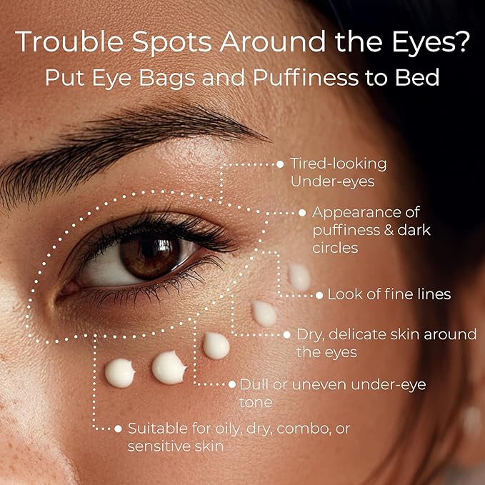 Tree To Tub Retinol Under Eye Cream for Dark Circles, Puffiness, Wrinkles, Bags Under Eyes - Sensitive Skin Night Eye Moisturizer for Women & Men w/Hyaluronic Acid, Organic Green Tea, Natural Ginseng