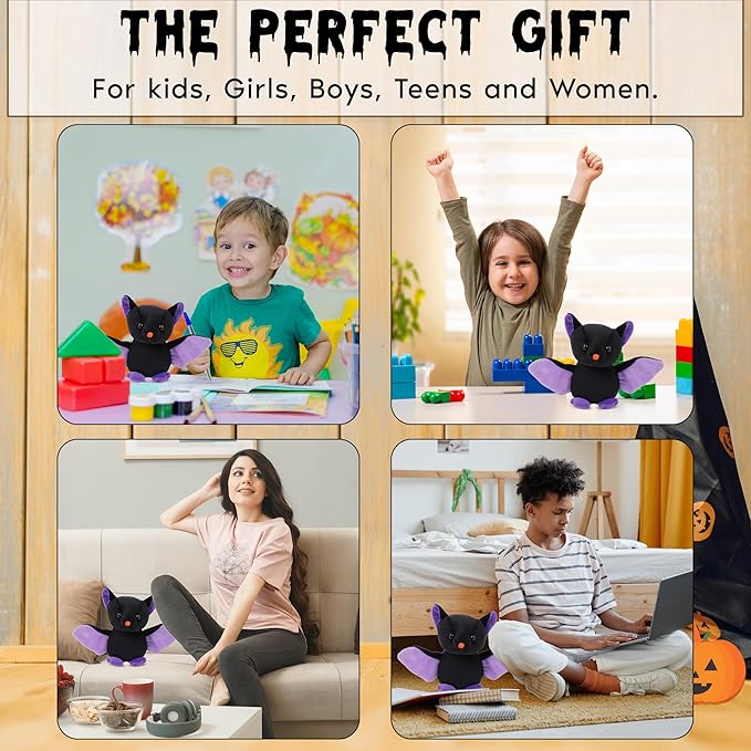 Spooky Halloween Bat Stuffed Animal - Adorable Cute & Creepy Bat Plush Toy - Perfect Halloween Decor & Gift for All Ages - Limited Edition Collectible - 6 inch