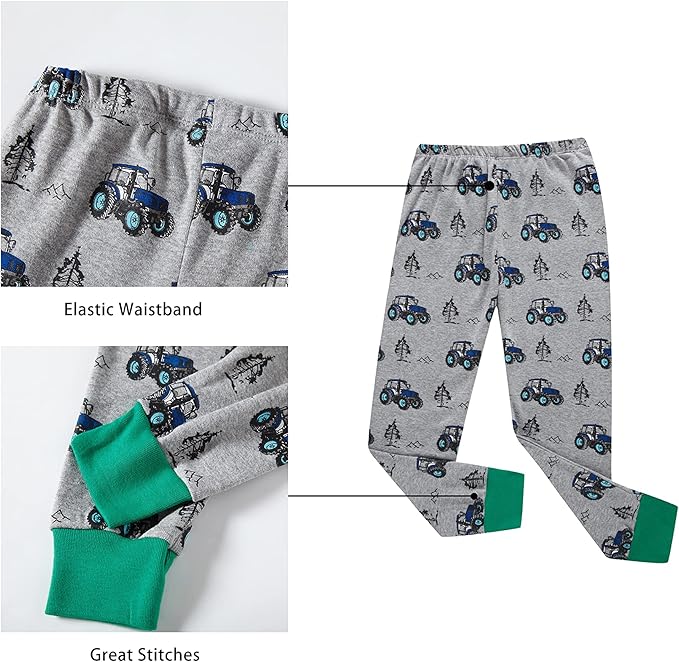 KikizYe Little Big Boys Girls Pajamas Set Kids PJs 100% Cotton Sleepwear