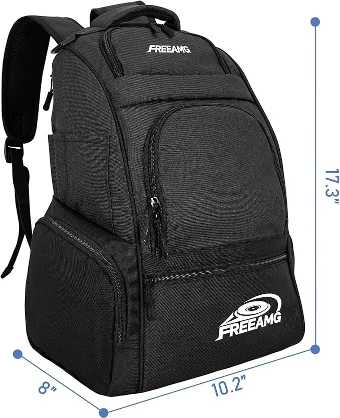 Disc Golf Bag Holds 10-25+ Discs, Disc Golf Backpack, Large Capacity Golf Bags with Mutiple Pockets, Disc Golf Accessories or Great Gifts for Men (Black)
