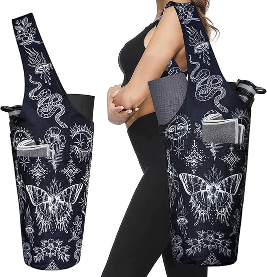 Yoga Mat Bag - Long Tote with Pockets - Holds More Yoga Accessories - Yoga Bag Fit Most Size Mats - Yoga Mat Carrier