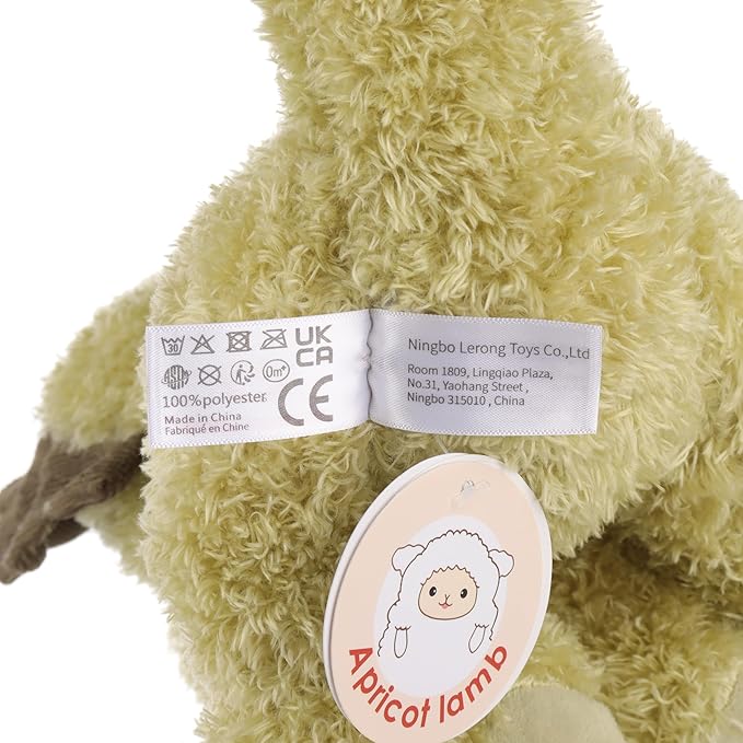 Apricot Lamb Toys Plush Green Dinosaur Triceratops Stuffed Animal Soft Cuddly Perfect for Child (Green Dino,9 Inches)