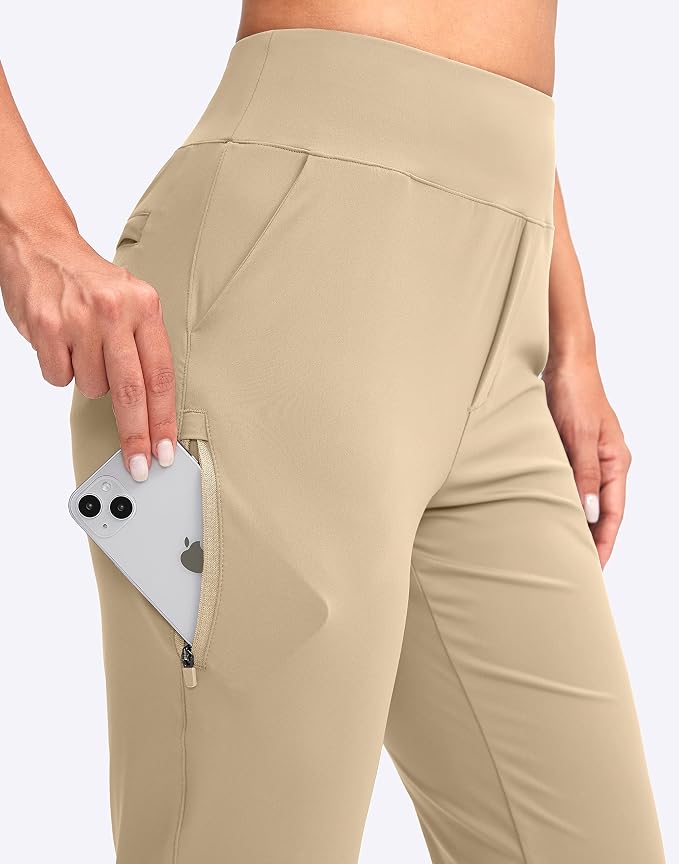 YYV Women's Golf Pants High Waist Stretch Ankle Pants with Pockets | Work Ankle Pants, Dress Pants with 4 Pockets, For Yoga Business Travel Casual