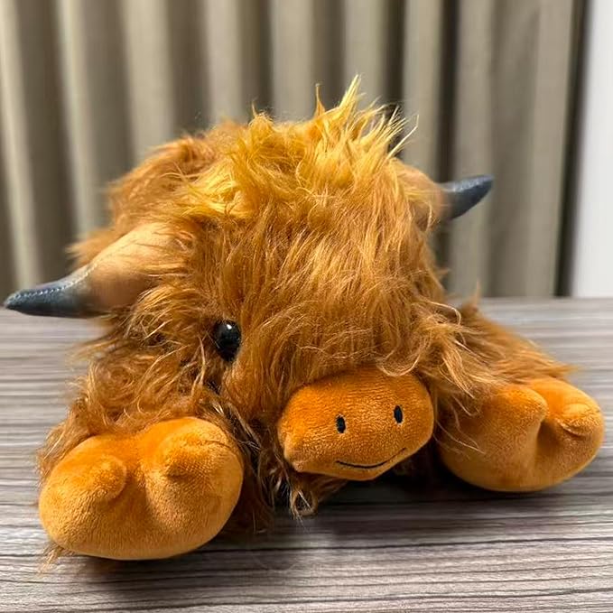 XYG 5lbs Highland Cow Weighted Stuffed Animals, 22inch Giant Highland Cow Gift Plushie Toy, Adorable Stuffed Animal for Adults Kids Highland Cattle Plush Pillow Decor