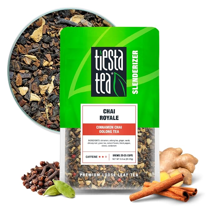 Tiesta Tea - Chai Royale Tea, Loose Leaf, Cinnamon Chai Oolong Tea, Premium Medium Caffeine Tea Blend, Make Hot or Iced & Up to 25 Cups, 3 oz Resealable Pouch
