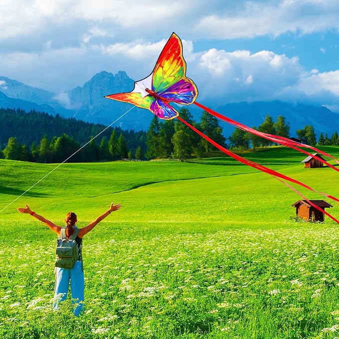 HONBO Butterfly Kites for Kids & Adults, Easy to Fly for Beginners, Each Kite with 300ft Line Handle,Beginner Kite for Kids Ages 4-8,Beach Kites for Outdoor Activities & Family Trip