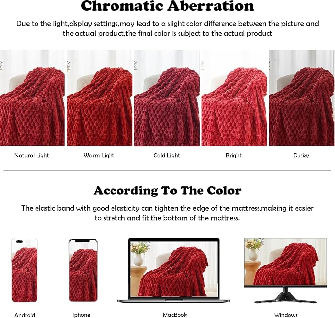 NEWCOSPLAY Fleece Clouds Cozy Throw Blanket for Couch, Red, 50"x60" | Premium Silky Flannel Blanket, Soft Lightweight Fluffy Throw Blanket for Bed Sofa Decor, Gift for All Season Use