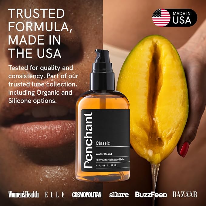 Penchant Classic Water-Based Personal Lubricant for Women and Men – Smooth Clean-Rinsing Personal Lube for Everyday Use - Unscented, Condom Compatible Lube for Sex - Made in USA (20 fl oz)