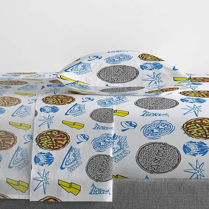 Jay Franco Nickelodeon Teenage Mutant Ninja Turtles Twin Comforter Set - 5 Piece Bedding Includes Sheet Set & Pillow Covers - Super Soft Mutant Mayhem Microfiber Bed Set