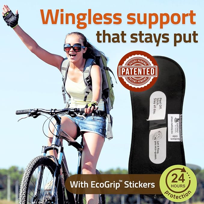 Wingless Reusable Period with Adhesive Sticker for Heavy Flow & Incontinence (L+XL, 6-Pack) – High-Temp Washable Cloth for Women – Stay-Put & Comfortable Reusable Sanitary Napkins