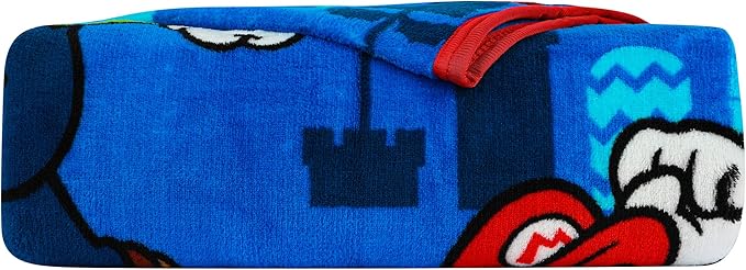 Franco Kids Bedding Super Soft Plush Throw Blanket, 46 in x 60 in, Mario