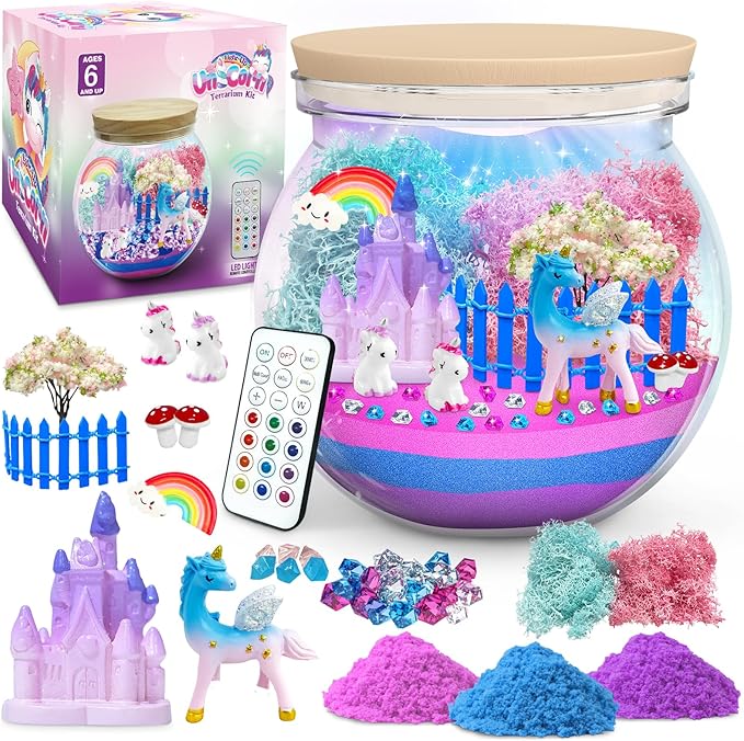 CS COSDDI Unicorn Gifts for Girls Age 3-9, Craft Kits for Kids Age 3-8 Unicorn Toys Birthday Presents, Toys for 3 4 5 6 Olds Girls Make Your Own Night Light Birthday Christmas Gifts for Kids