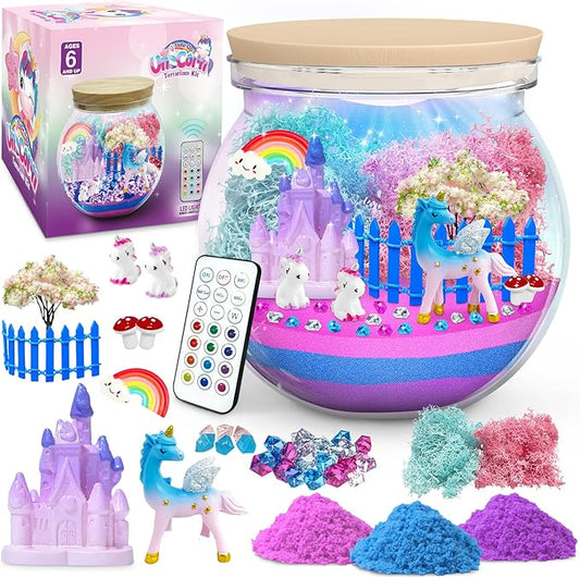 CS COSDDI Unicorn Gifts for Girls Age 3-9, Craft Kits for Kids Age 3-8 Unicorn Toys Birthday Presents, Toys for 3 4 5 6 Olds Girls Make Your Own Night Light Birthday Christmas Gifts for Kids