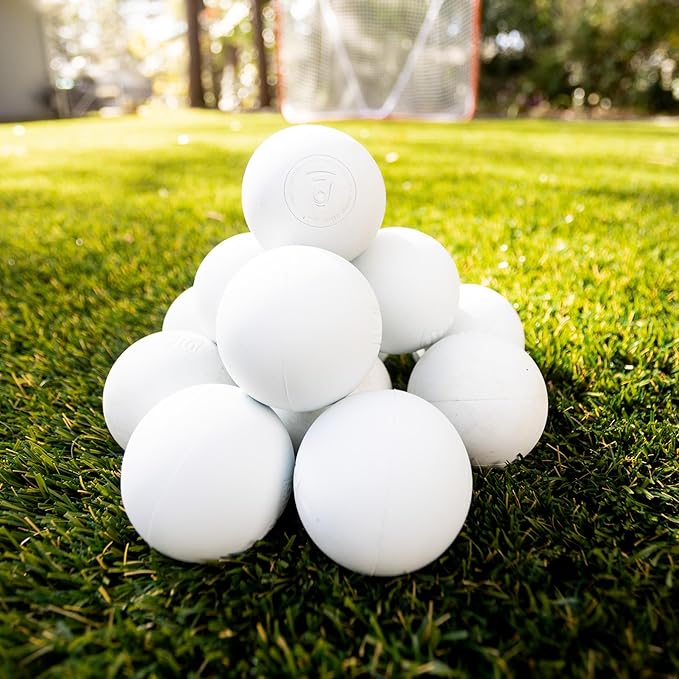 Franklin Sports Lacrosse Balls - Official Size Lax Balls for Practice - Rubber 63mm Outdoor Lacrosse Balls - Great for Muscle Massage Therapy + Yoga - White + Yellow