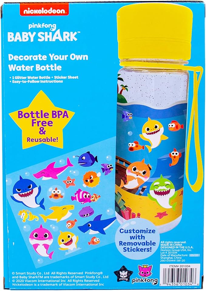 Baby Shark Decorate Your Own Water Bottle