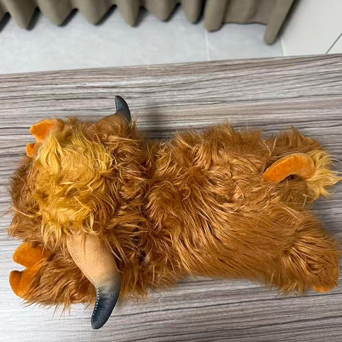 XYG 5lbs Highland Cow Weighted Stuffed Animals, 22inch Giant Highland Cow Gift Plushie Toy, Adorable Stuffed Animal for Adults Kids Highland Cattle Plush Pillow Decor