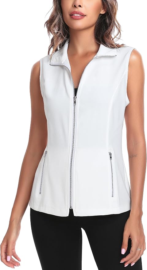 MISS MOLY Women's Lightweight Vest Casual Zip Up Utility Vest Hiking Golf Sleeveless Jackets with Pockets