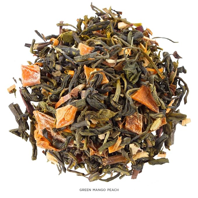 Tea Forte Premium Loose Leaf Tea Blend, Resealable 1 Pound Bag, Makes 160-175 Cups, Green Mango Peach Tea