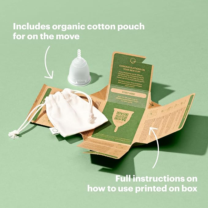 OrganiCup Menstrual Cup by AllMatters - Size B - Superior to Pads & Tampons - Voted Best Menstrual Cup by Reviewed - Made in Germany - Soft and Flexible