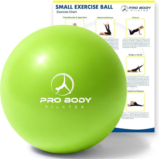 ProBody Pilates Ball 9 Inch - Small Exercise Ball for Stability, Barre, Core, Ab Workouts, Yoga, & Physical Therapy