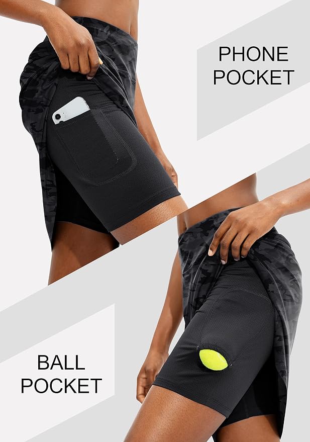 Women's 20" Knee Length Skorts Skirts UPF50+ Athletic Tennis Golf Skirt for Women Casual Summer Skirts