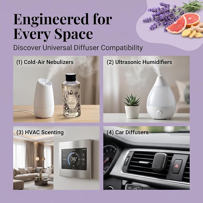 A U R A - Provence Fragrance Oil for Waterless Scent Diffuser - Inspired by L.Labo-Lavande 31 | (3.4 fl oz, 100 ml) Pure Essential Oil Blends for Aromatherapy Diffuser & Hotel Collection Oil Diffuser